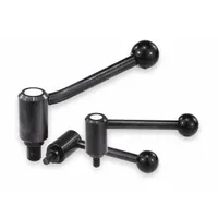 This adjustable tension lever features a threaded stud for manual clamping and positioning in industrial machinery. With a 5/8"-11 thread, 20 mm thread length, and 128.5 mm overall length, it is suitable for jigs, fixtures, and workholding applications where quick securing or release of components is required