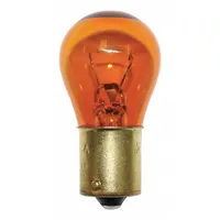 This incandescent lamp features a BA15s single-contact bayonet base and an S8 bulb shape, producing amber light. It operates at 12.8V AC and is identified by trade number 1156NA. Suitable for signal and indicator applications such as warning lights, exit signs, and panel indicators. Sold as a 10-pack