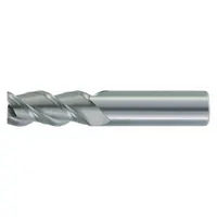 This carbide square end mill is designed for milling aluminum and non-ferrous materials. It features a TiCN coating and 3-flute geometry for efficient chip evacuation. Typical applications include slotting, profiling, and contouring. Specifications: 1" mill diameter, 3" length of cut, 5-1/2" overall length