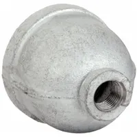 Medium-pressure threaded pipe fitting for reducing flow from a 2-inch line to a 1-inch line. Made of malleable iron with a maximum operating pressure of 300 psi at 150°F. Suitable for steam, water, and air applications in industrial plumbing and process piping systems