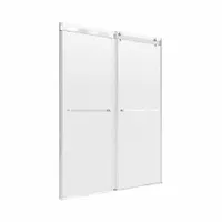 FOREMOST Tub and Shower Door: 55 in Min. Door Wd, 59 in Max. Door Wd, 63 in Overall Ht, Frameless (MPN LGDR6063-CL-SV)