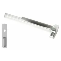 Mortise exit device with touchbar style for doors up to 4 ft wide. Aluminum construction with night latch outside trim. ADA compliant. Suitable for commercial egress applications requiring secure re-entry