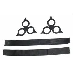 Replacement kit for soft shackles, includes two lock rings and two sleeves made of polyethylene. Used to secure and protect synthetic rope terminations in rigging and lifting applications.