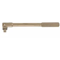 Non-sparking flex-head breaker bar with 3/4 in drive and 18 in length. Constructed of aluminum bronze with an unfinished surface and non-slip grip. Suitable for use in environments requiring spark-resistant hand tools, such as areas with flammable vapors or dust.