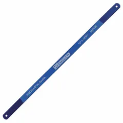 Bi-metal hacksaw blade, 12 in length, 1/2 in width, 0.022 in thickness, with 18 teeth per inch. Designed for general-purpose cutting of metal, pipe, and structural shapes in maintenance, fabrication, and repair tasks.
