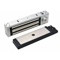 This single-door electromagnetic lock from DYNALOCK is constructed with an aluminum housing. It measures 2 3/4 inches in height and 1 1/2 inches in width, featuring an instantaneous release delay. Typical applications include securing doors in access-control systems for commercial, industrial, and institutional facilities
