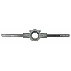 This die stock holds 1-inch dies for cutting external threads on pipes or bolts. It is designed for use with Westward models 1PZ36, 1PZ37, and 1PZ38. Suitable for maintenance and repair tasks in industrial settings.
