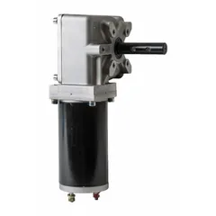 Electric high-speed motor designed for dump truck tarp systems. Provides 900 W power to raise and lower tarps covering loads. Includes fasteners for installation. Wind deflector not included.