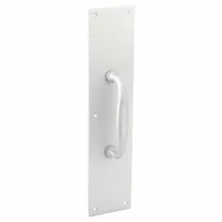 This standard door pull is constructed of wear-resistant aluminum for hand-pull operation. With a height of 15 inches, it is suited for use on doors in industrial and commercial settings where frequent manual opening is required