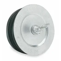 End-of-pipe plug for 6-inch pipe, featuring a stainless steel handle and plate with a nitrile plug. The wing-nut design enables manual tightening without tools. Suitable for sealing pipe ends during pressure testing, maintenance, or repair. This model does not include a water fill port or hose