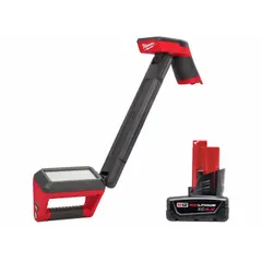This automotive work light delivers up to 1200 lumens at 12V DC for bright illumination under vehicle hoods. The kit includes one 4.0 Ah battery and the light tool; charger not included. Suitable for vehicle maintenance and repair tasks requiring hands-free lighting.