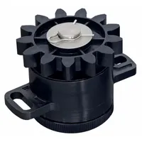 This BANSBACH geared rotary damper provides controlled resistance in counterclockwise rotation with a torque rating of 1 kgf-cm. The body is made of PBT material. It is used to dampen motion in applications such as lids, doors, and panels to prevent sudden movements