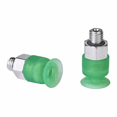 SCHMALZ Vacuum Pad Assembly: Flat, M5 Vacuum Port, 11 mm Pad Dia, Food Grade Silicone Rubber - Flat Type Food-Safe Film & Paper Vacuum Pad Assemblies