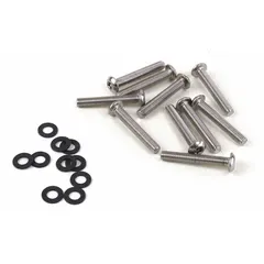 Black steel security screws designed for use with models 246, 256, 393, and 394. These screws help secure enclosures on industrial communication equipment, preventing unauthorized access in public or hazardous-area installations.