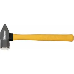 This standard cross-peen hammer features a 3 lb steel head with a 1 3/4 in face diameter and a 15 in overall length. The cross-peen end is used for shaping and setting rivets, while the flat face drives chisels and nails. Suitable for general striking tasks in metalworking and woodworking.