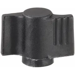 Replacement knob for compatible Black & Decker power tools. Used to secure or adjust components such as depth stops or blade guards on drills, saws, or grinders. OEM part.