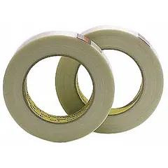 This polyester film tape with rubber adhesive provides abrasion resistance for electrical insulation. It is used for wrapping and protecting wiring in motors, transformers, and control equipment. The transparent backing allows visual inspection of taped connections. Each pack contains 144 rolls.