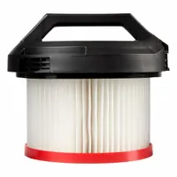 This HEPA dry-pickup filter is constructed of plastic and designed for use with Milwaukee backpack vacuums, specifically model 0895-20. It captures fine dust and particles during dry cleanup in industrial, construction, and maintenance environments