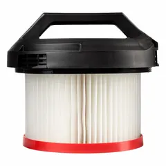 This HEPA dry-pickup filter is constructed of plastic and designed for use with Milwaukee backpack vacuums, specifically model 0895-20. It captures fine dust and particles during dry cleanup in industrial, construction, and maintenance environments.