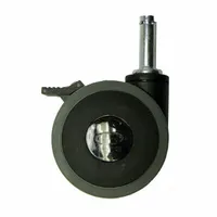 Swivel caster with stem mounting and face brake, designed for Invacare healthcare beds. Black frame. Compatible with manufacturer part number SC900DLX. Provides mobility and locking control for patient bed frames