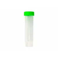 This 50 mL centrifuge tube is molded from polypropylene copolymer (PPCO) for clarity and chemical resistance. It features a natural translucent body, a green closure, and graduated markings for volume estimation. The tube and cap are supplied together, suitable for routine separation and sedimentation in laboratory centrifuges
