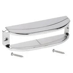 Silver plastic bezel for vehicle light mounts and brackets. Measures 1-1/2 in length, 5 in height, and 1-1/2 in width. Compatible with FEDERAL SIGNAL model MPSW9-W. Used to trim and protect warning light housings on emergency and service vehicles.