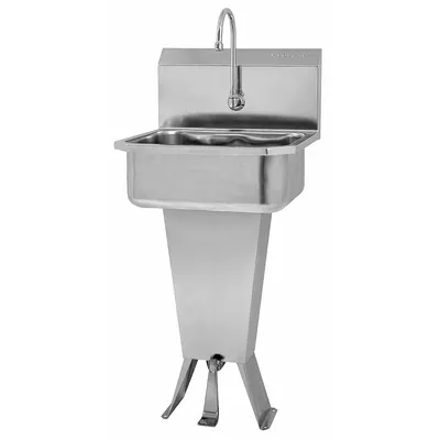 SANI-LAV 5011 One-Station Freestanding Hand Sink with Faucet - One-Station Freestanding Hand Sinks with Faucets