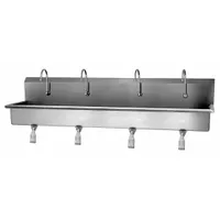 SANI-LAV Wash Station: 4 Stations, 8 in Bowl Dp, 77 in Bowl Lg, 16 1/2 in Bowl Wd, Faucet Included (MPN 58W1)