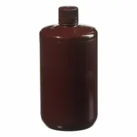NALGENE Storage Bottle: PPCO, 0.5 gal, 2 L, Amber, 38-430 mm Screw Closure Size, Closure Included (MPN 2204-0005)