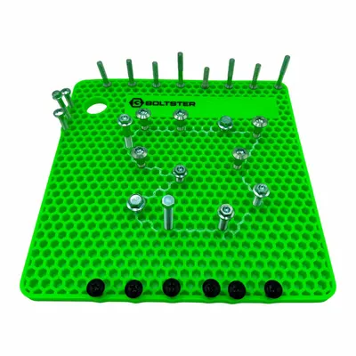 BOLTSTER Silicone Fastener Organizer, Red, 10 in L, 3/8 in W - Flexible Tool Trays & Holders