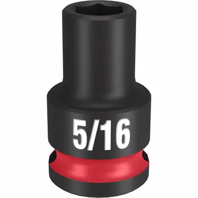 MILWAUKEE Standard Impact Socket: 3/8 in Drive Size, SAE, 5/16 in Socket Size, 6-Point - 3/8" Drive Impact Sockets