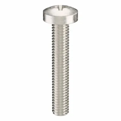USA INDUSTRIALS Machine Screw: M6x1.00 Thread Size, 35 mm Lg, 18-8, Stainless Steel, Plain - Pan Head Machine Screws