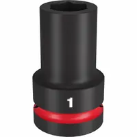 MILWAUKEE Deep Impact Socket: 1 in Drive Size, SAE, 1 in Socket Size, 6-Point, Deep, Black Phosphate (MPN 49-66-6504)