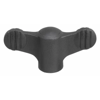 KIPP Hand Knob: Wing, Plastic w/ SS Thread, M5 Thread, 10 mm Thread Lg - Wing Knobs with Threaded Hole
