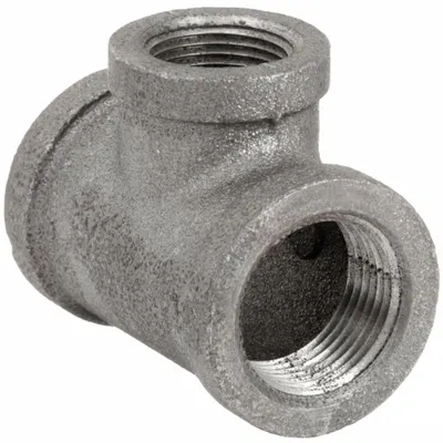 ANVIL Metal Pipe Tee: 1/2 in x 1/2 in x 1/4 in, Threaded x Threaded x Threaded - Medium-Pressure Threaded Pipe Fittings