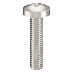 Pan head machine screws with M8x1.25 thread, 35 mm length, made from 18-8 stainless steel with plain finish. Phillips drive with #4 drive size. Suitable for general fastening applications where a low-profile head is desired. Supplied in a pack of 10.