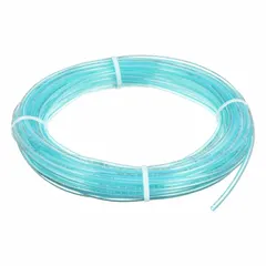 Metric polyurethane tubing with 3 mm inner diameter and 8 mm outer diameter, 100 ft length, blue color. Shore A hardness 90 to 95. Maximum operating pressure 190 psi at 180°F. Suitable for pneumatic and fluid transfer in automation and instrumentation applications.