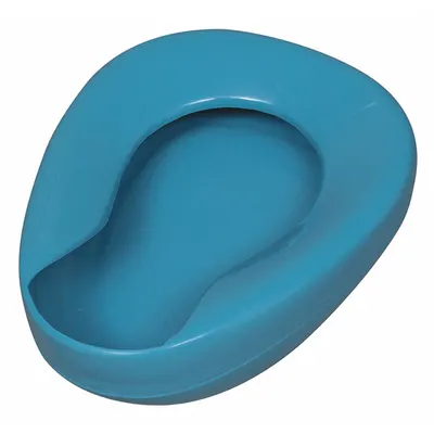 DMI Bed Pan: Plastic, Autoclavable, Blue, 11 3/8 in Overall Wd - Bed Pans & Urine Containers
