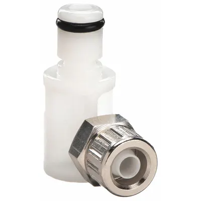 COLDER Quick Connection Insert: 90° Elbow, 5/32 in ID x 1/4 in OD Size - Acetal Quick-Disconnect Tube Fittings