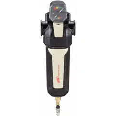 Particulate filter for dirt and water removal in compressed air systems. Aluminum body, 1-micron filtration. 3/4 in NPT connection, 45 cfm flow capacity, 250 psi maximum operating pressure.