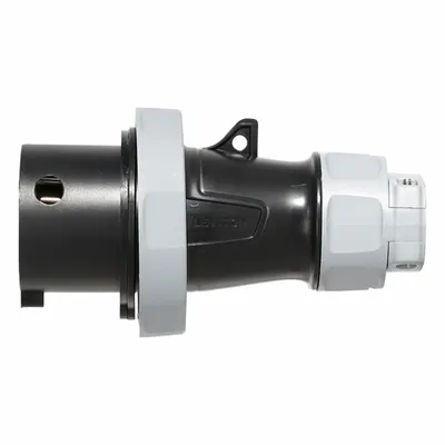 LEVITON Pin and Sleeve Plug: Black, 600V AC, Three Phase, 30 A, 3 Pole, 4 Wire - Washdown-Rated Plugs