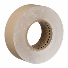 Single-sided tape with white elastomeric film backing and acrylic adhesive. Used for sealing joints and seams in building envelopes, providing moisture resistance on polystyrene surfaces. Suitable for indoor and outdoor applications in construction and HVAC.