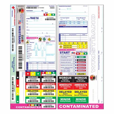 DISASTER MANAGEMENT SYSTEMS Wristband Triage Tags: 50 PK (MPN DMS 05420) - Wristbands & Tags for Triage