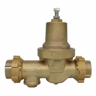 WILKINS Pressure Reducing Valve: FNPT x FNPT, 1 1/2 in Pipe Size, Brass, 15 psi to 75 psi - Standard Capacity Water Pressure Regulators