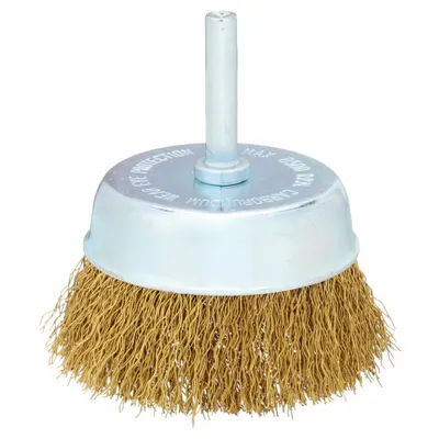 OEM Cup Brush: Crimped Brass - Nonsparking Light-Cleaning Brushes for Soft Materials