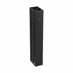 Steel vertical cable manager with dual-sided access and two doors. Provides 45U of rack space for front and rear cable routing in standard 19-inch racks. Overall height 83 7/8 inches. Color: Black.