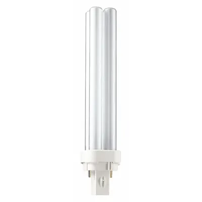 PHILIPS Compact Fluorescent Bulb: 2-Pin (G24d-3), PL-C, Fluorescent, 3500K - CFL Double Twin-Tube Plug-In Lamps