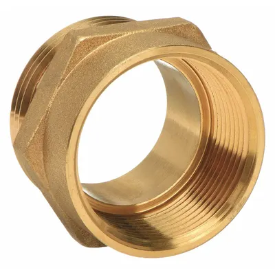 OEM Fire Hose Adapter: 1 in_1 1/2 in Compatible Pipe Size - Brass Rigid Fire Hydrant & Standpipe Adapters