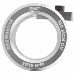 This stripping bushing is designed for copper wire with a maximum size of 350 MCM. Rated for RHW/RHH/USE cable types, it is intended for use with MILWAUKEE tools 2435-20 and 2935-20. Suitable for preparing large-gauge conductors in electrical applications.