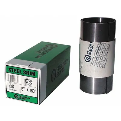 PRECISION BRAND Shim Stock,6" W,180" L,0.022" Thk: 180 in Shim Lg, 6 in Shim Wd, 0.022 in Thick - Shim Stock Rolls